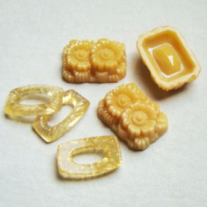 画像4: 9pcs Yellow floral glass set  "B"