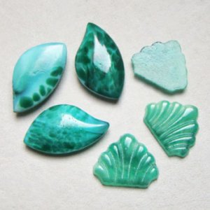 画像5: 8pcs Jade floral glass set "A"