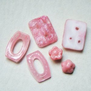 画像5: 9pcs Pink floral glass set "C"