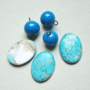 画像4: 7pcs Turquoise glass set "C"
