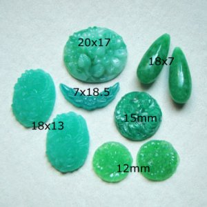 画像2: 9pcs Jade floral glass set "B"