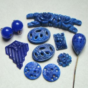 画像1: 11pcs Lapis floral glass set "E"