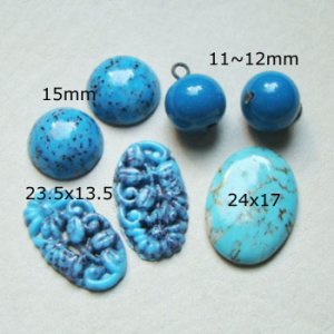 画像2: 7pcs Turquoise glass set "C"