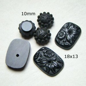 画像4: 11pcs Jet Black floral glass set "C"