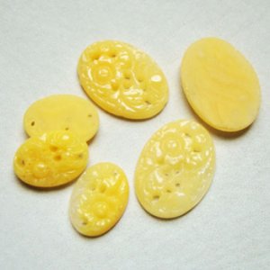 画像3: 9pcs Yellow floral glass set  "B"