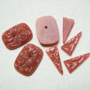 画像3: 15pcs Carnelian floral glass set "A"