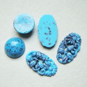画像3: 7pcs Turquoise glass set "C"