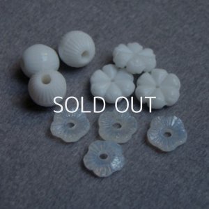 画像5: 10pcs White floral glass set "A"