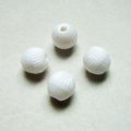 2pcs 10mm ribbed beads "White"