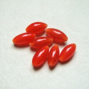 画像1: 2pcs "Red Opal" 12×6 rice beads