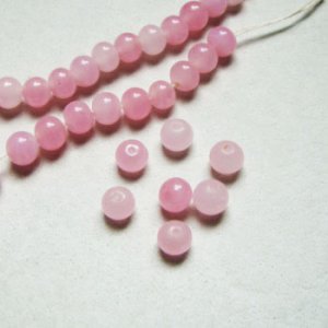 画像1: 10pcs 6x5 semi-round "Rose Quartz"