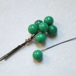 画像1: 8~9mm Green drop bead pin