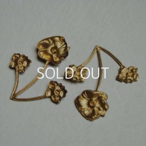画像1: brass 34x38 3-Flowers stamping