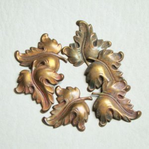 画像2: aged brass leaf stamping L&R set