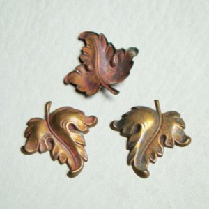 画像1: aged brass leaf stamping L&R set