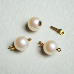 画像1: 10mm Off-White pearl clasp