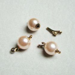 画像1: 8mm Pale Pink pearl clasp