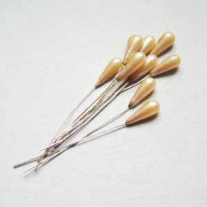 画像1: 16×6 Cream drop pearl pin