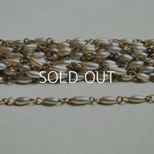 画像1: 6~7x3 glass pearl link chain