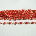 3.8mm red acrylic beads link chain