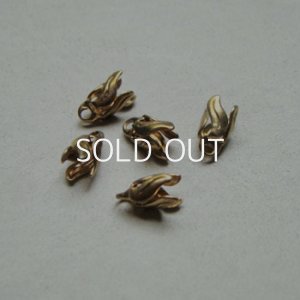 画像1: 4pcs brass 4-petal tiny end cap
