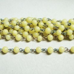 画像1: 5~6mm Yellow beads link chain