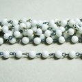 6mm White beads link chain