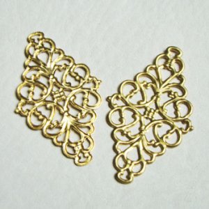 画像1: brass 26.5x44 Dia filigree