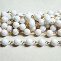 8mm White acrylic beads link chain