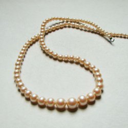 画像1: "Cream" glass pearl strand