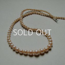 画像1: "Cream" glass pearl strand