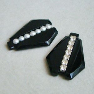 画像2: 27x38 Jet Black Deco cabochon