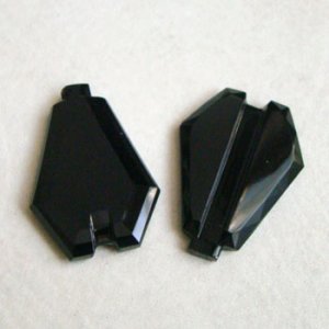 画像1: 27x38 Jet Black Deco cabochon