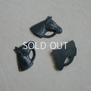 画像1: Matte Black acrylic Horse Head cabochon