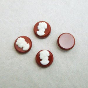 画像1: 10mm "Brown/ Ivory"  lady cameo