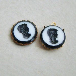画像2: 18mm White/ Black intaglio cameo