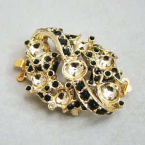 画像2: 38x28 "GP/ Jet" rhinestone clasp / brooch finding