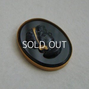 画像2: 33x25 Black gold ribbon cameo