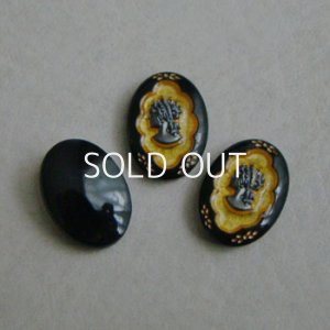 画像1: 18x13 "Black/ Gold/ Hematite"  cameo