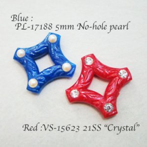 画像3: " Blue" Acrylic 31mm Textured 4-hole Beads