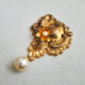 画像4: brass 45x36 "Rococo" pierce finding