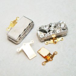 画像3: "SP/ Crystal" 22.5x11 jewelry clasp finding