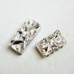 画像2: "SP/ Crystal" 22.5x11 jewelry clasp finding