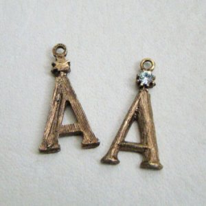 画像3: bronze tone metal initial charm
