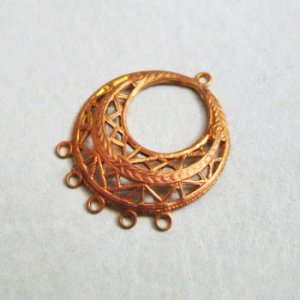画像2: red brass 30x25 filigree 1to5 charm