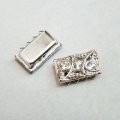"SP/ Crystal" 17.5x10.5 jewelry clasp finding