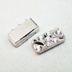 画像1: "SP/ Crystal" 22.5x11 jewelry clasp finding