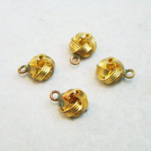 画像1: 2pcs brass 8mm knot charm