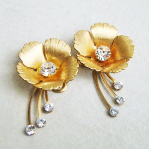 画像3: brass flower & crystal set