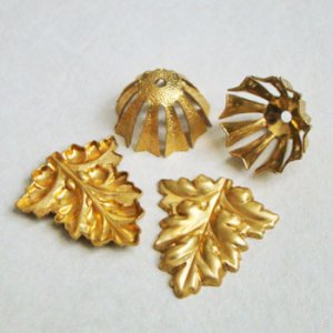 画像2: brass flower & leaf "B" set 